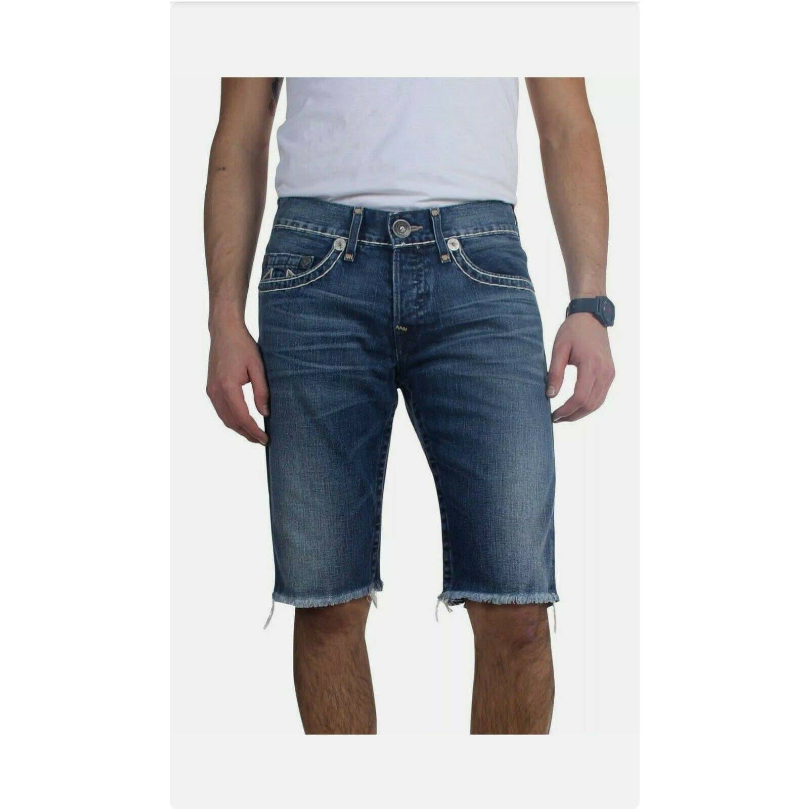 True Religion Men Geno Cutoff Super T relaxed Slim Jeans Shorts NWOT ~ 38
