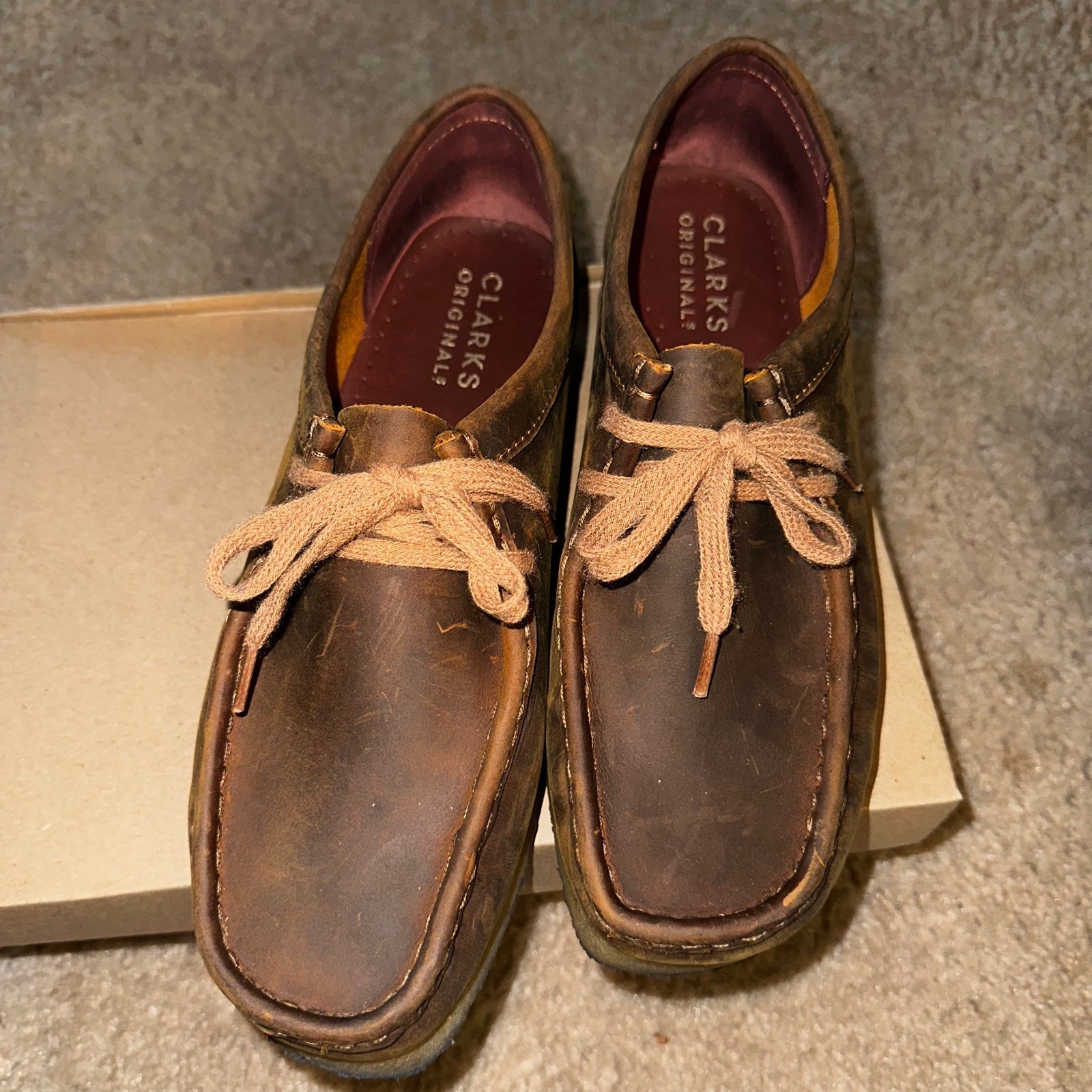Clarks Originals Womens Wallabee Leather Beeswax - lLike new