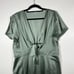 Baltic Born Poppy satin midi dress Women’s Sz XXXL Winter Green Front Tie Flowy