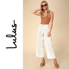 NWT Off-White Tie-Waist Cropped Wide-Leg Pants - 25