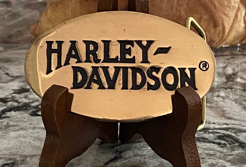 Harley Davidson 1983 Solid Brass Belt Bucket.