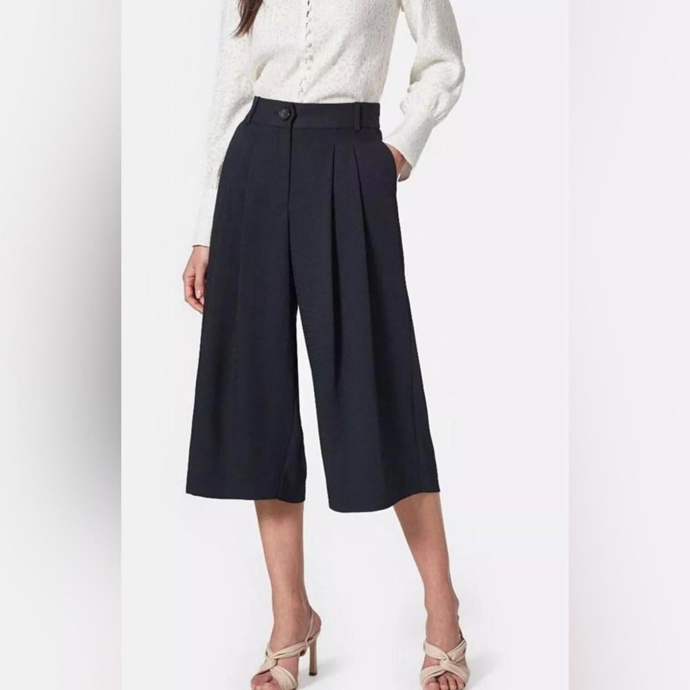 Joie Women's Samarah Pants Caviar Black High Waist Wide Leg sz 2 corpcore