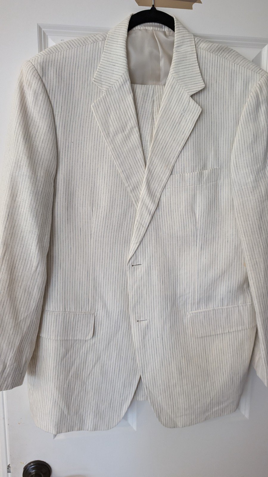 Balmain Men's Dress Suit Formal Linen Wedding Pants Jacket L
