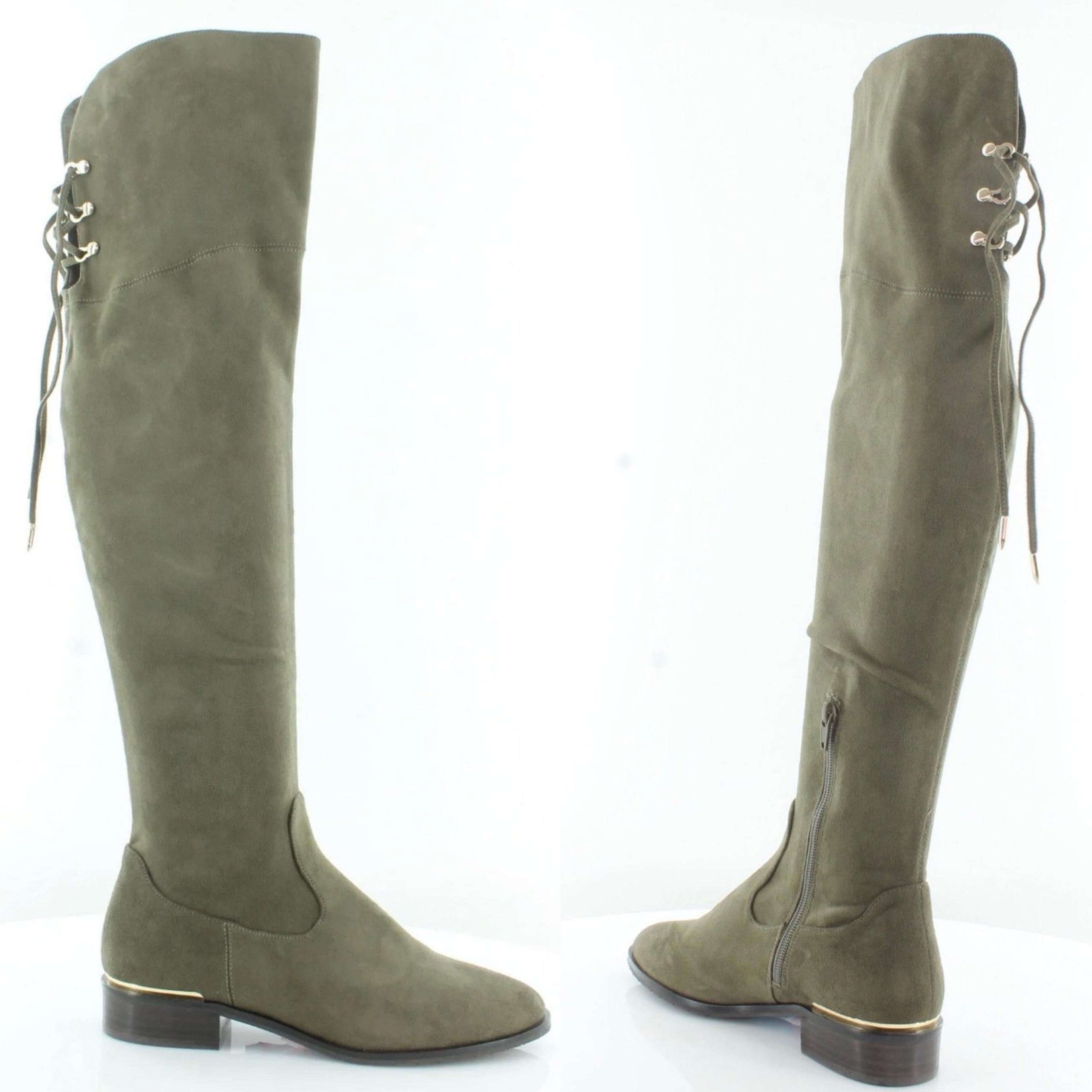 Ivanka Trump Lnde Over The Knee Boots In Dark Green Size 7 New