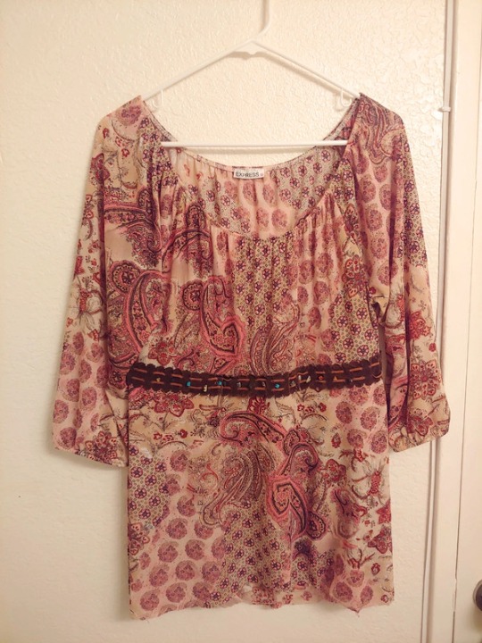 Vintage sheer paisley hippie blouse