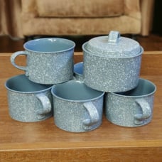 7pc Mikasa Ultrastone Country Blue Cups
