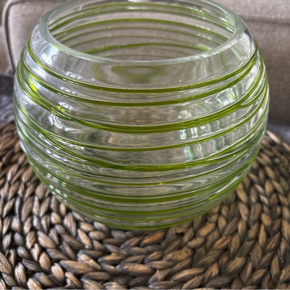 Green Glass Decorative Bowl