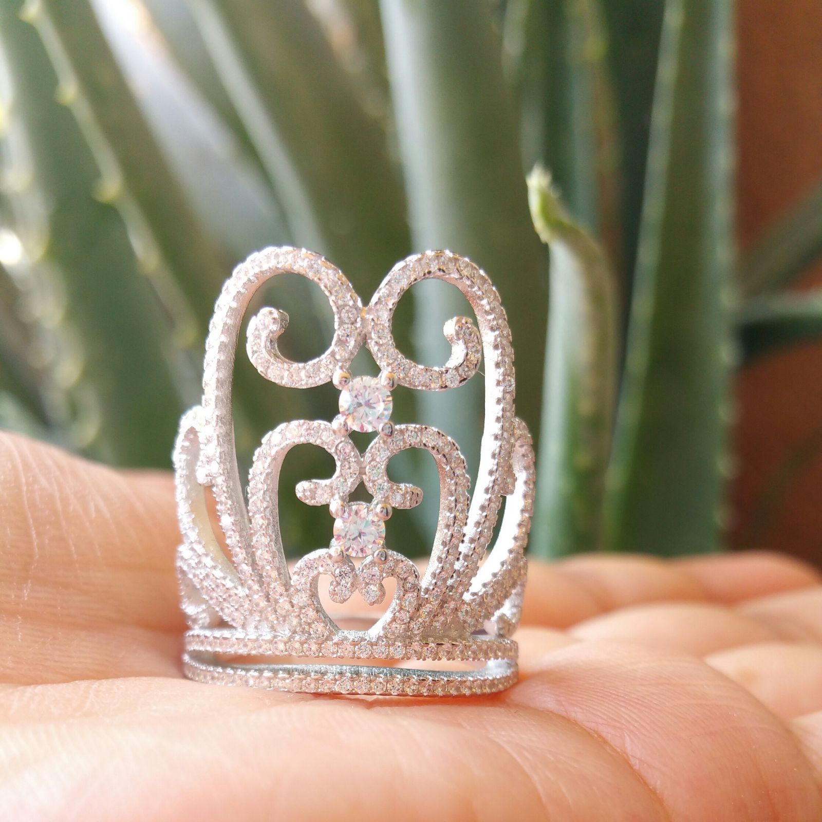 925 sterling silver crown ring