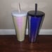 Starbucks Brand New Pink White & Iridescent Purple Sequin Venti Tumblers
