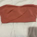 Miss Circle Blush Pink Stretch Crepe Strapless Top Bandeau Sz Small Full Zip