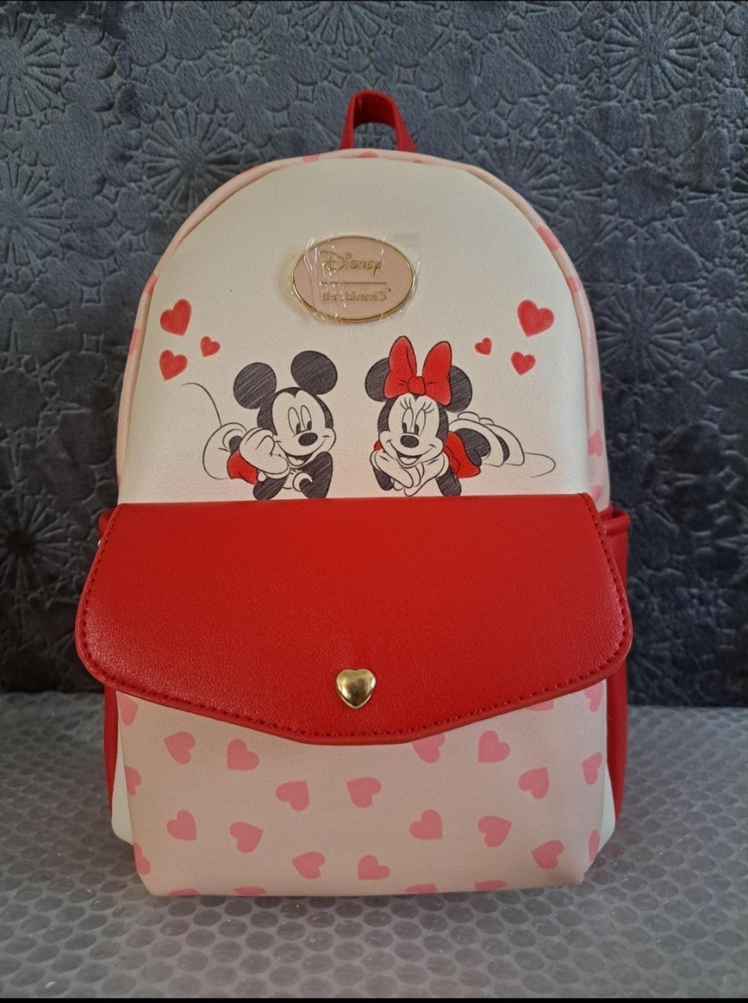 Disney Mickey Mouse & Minnie Mouse Hearts Mini Backpack New!!!