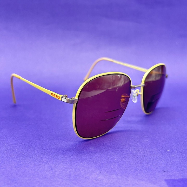 Vtg Women's Oversized Bi-Focal Boho Sunglasses Lemon Yellow Frame- Made in Japan