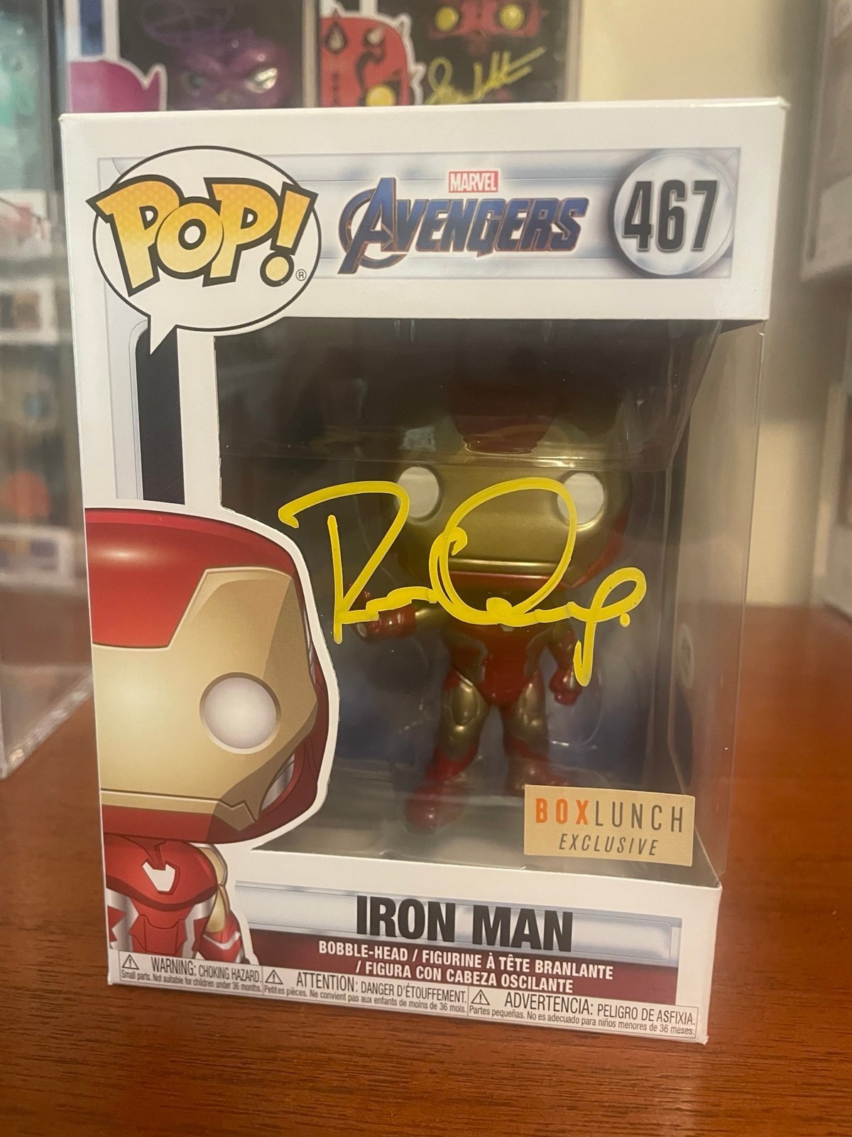 Signed/ Autographed Robert Downey Jr. Iron Man Funko Pop (SWAU & PSA)