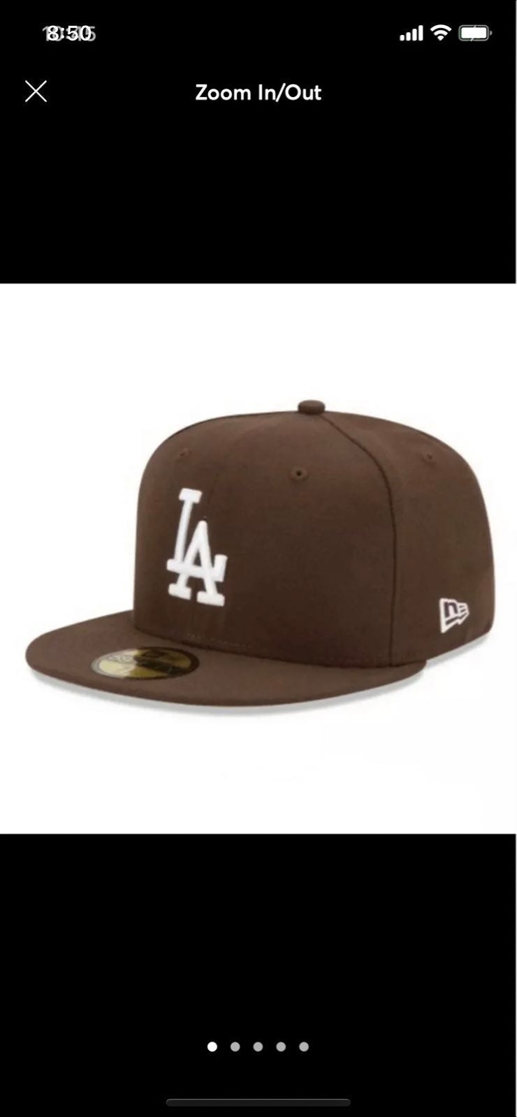 New Era - MLB Baseball Hat - Los Angeles Dodgers 59Fifty Fitted Cap - Brown