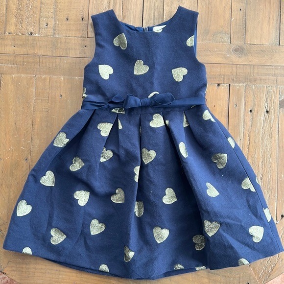 Mini Boden metallic heart party dress