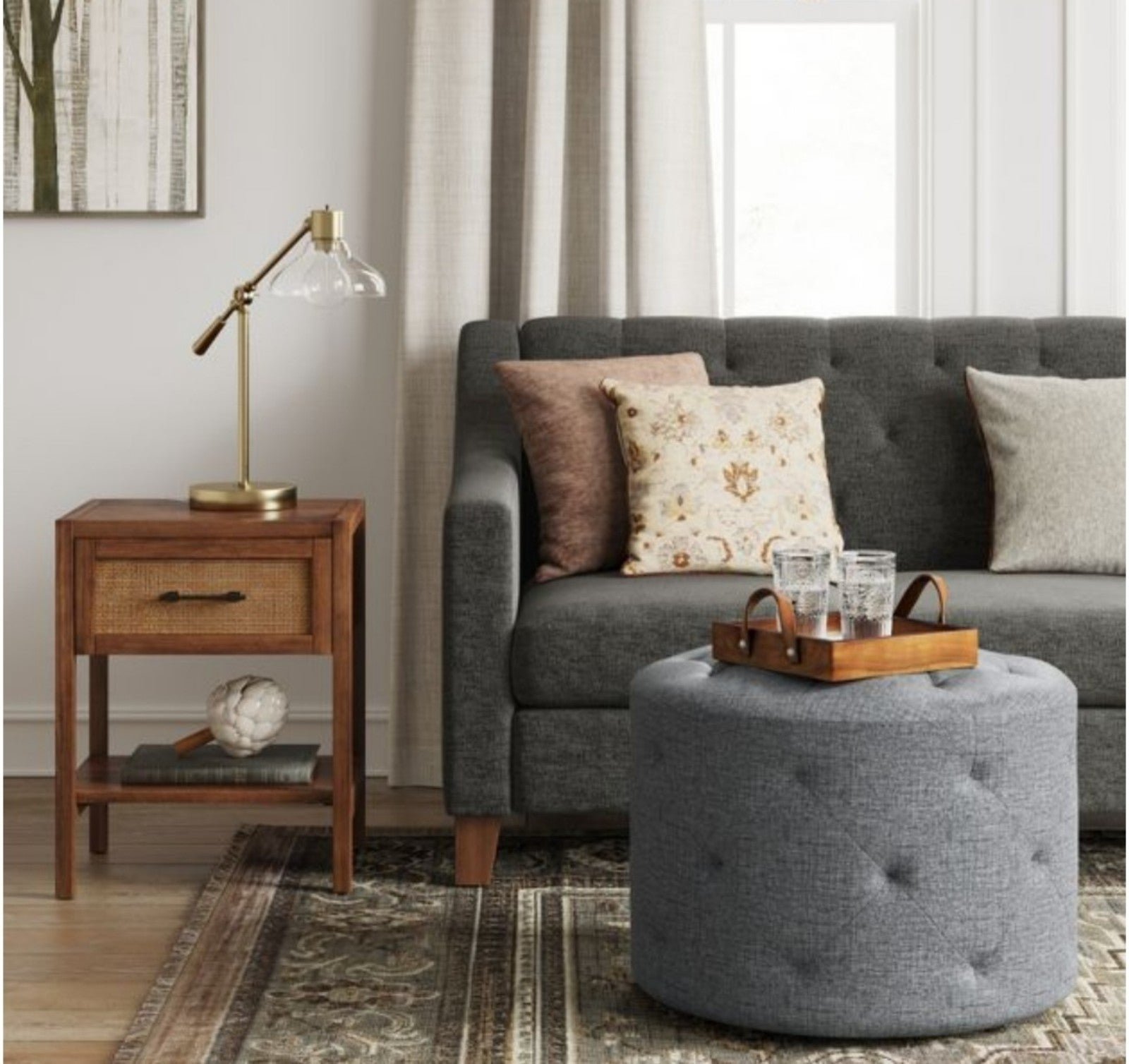 Caroline Tufted Ottoman - Threshold™