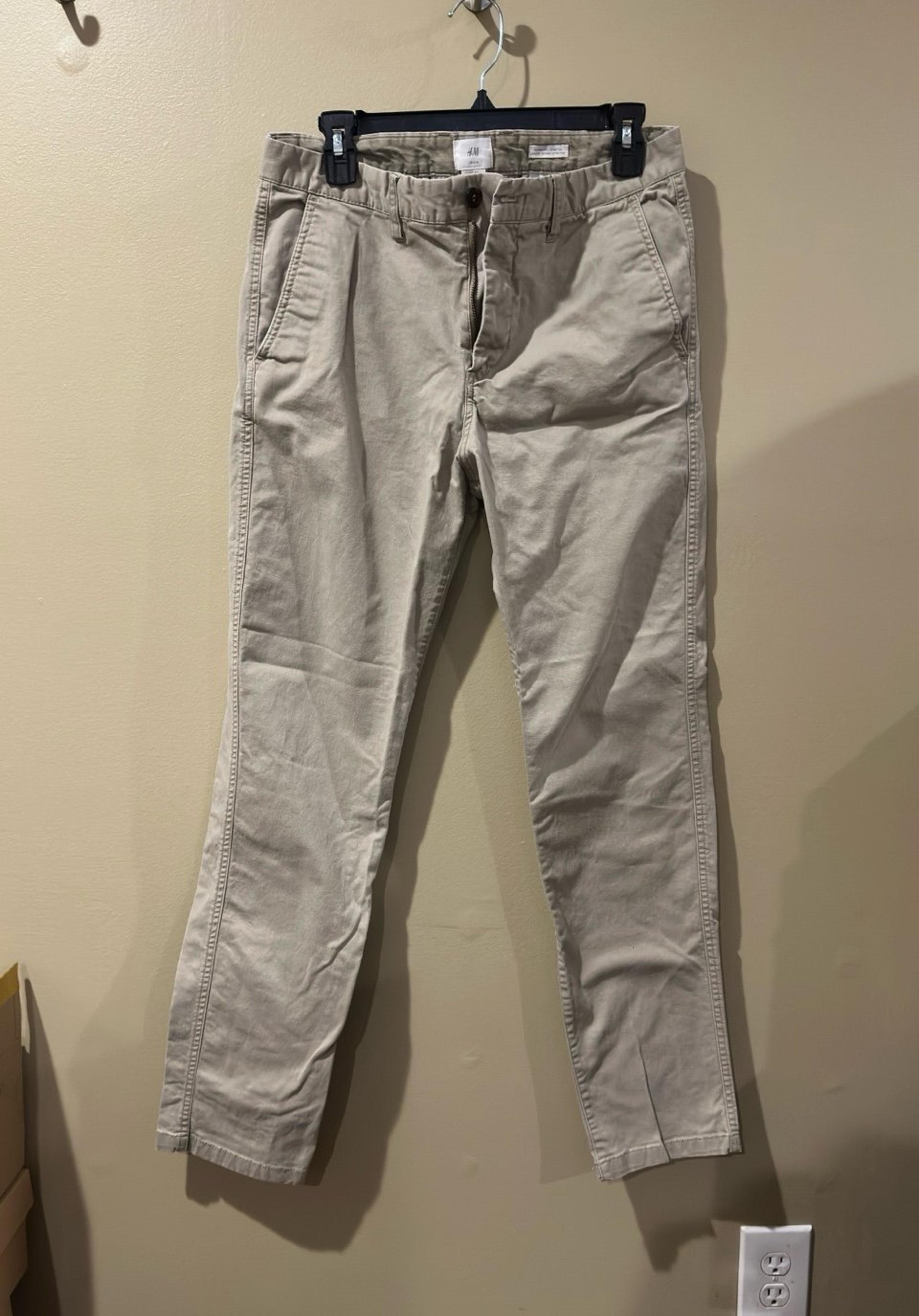 H&M Coupe Skinny Fit Stretch Men's Chino Beige Khaki Pants Size 33x33