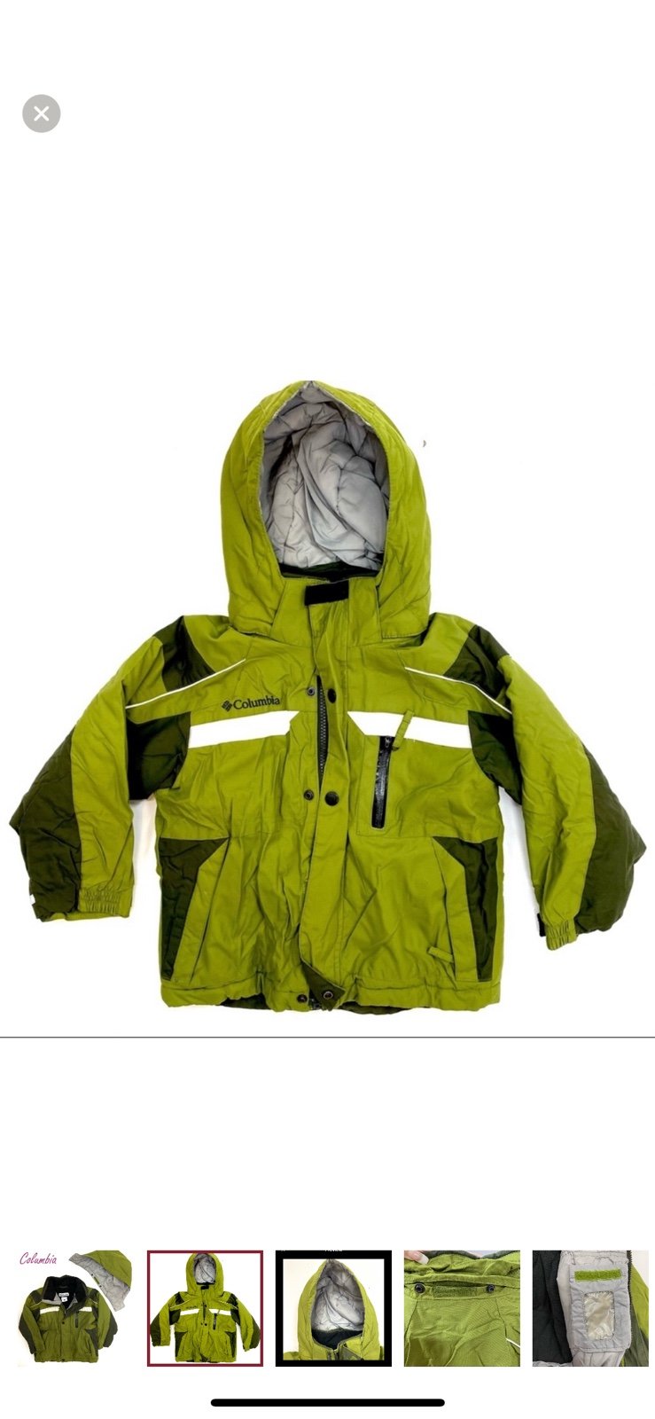 Columbia youth boys Green winter ski jacket