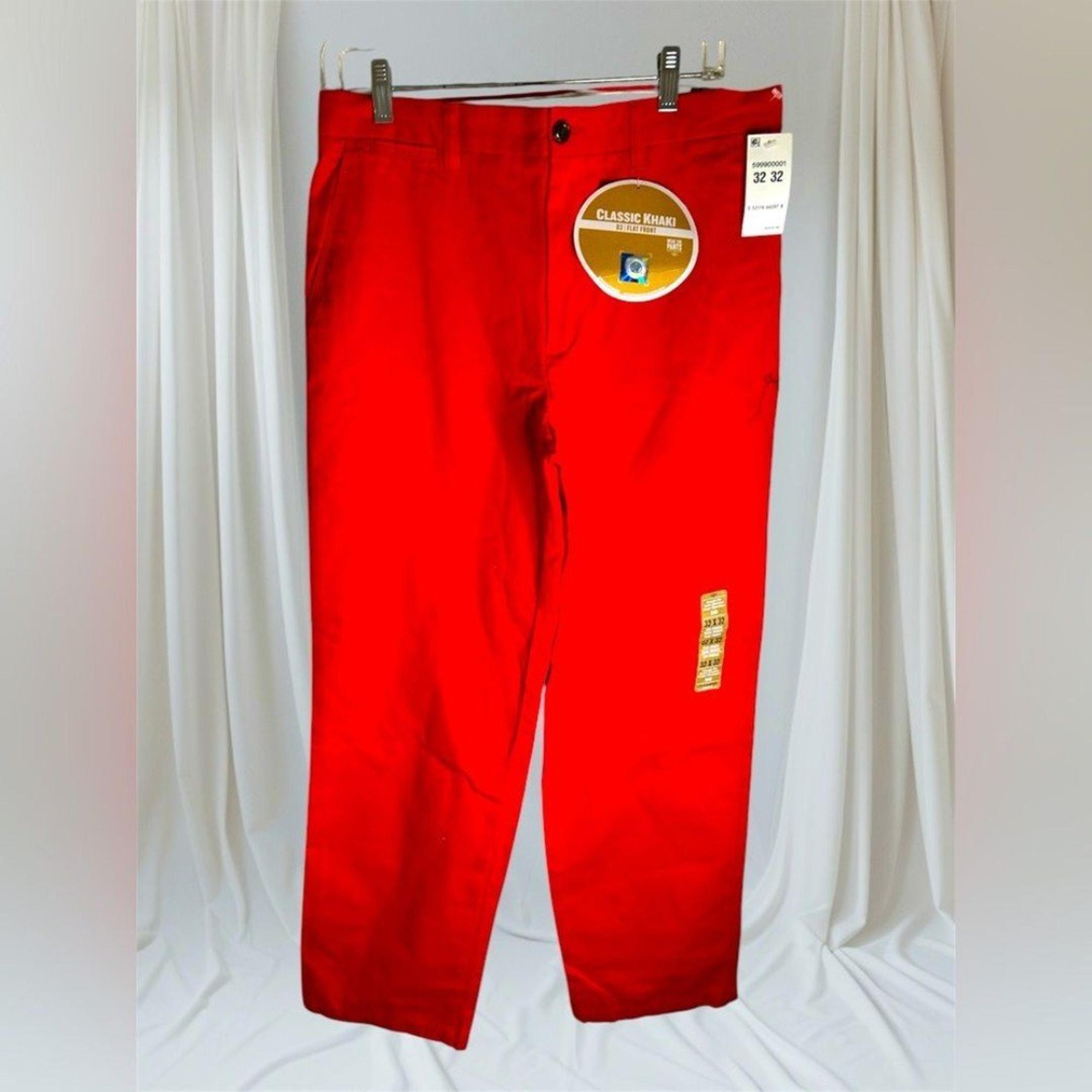 DOCKERS ‘Game Day’Red Kaki Pant 32 X 32 NEW w/Tags.Flat Front.
