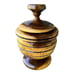 Vintage Turned Wood Vase Bowl Two-Toned Container with Lid Approx. 9” X 5.2”