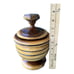 Vintage Turned Wood Vase Bowl Two-Toned Container with Lid Approx. 9” X 5.2”