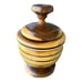 Vintage Turned Wood Vase Bowl Two-Toned Container with Lid Approx. 9” X 5.2”