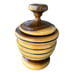 Vintage Turned Wood Vase Bowl Two-Toned Container with Lid Approx. 9” X 5.2”