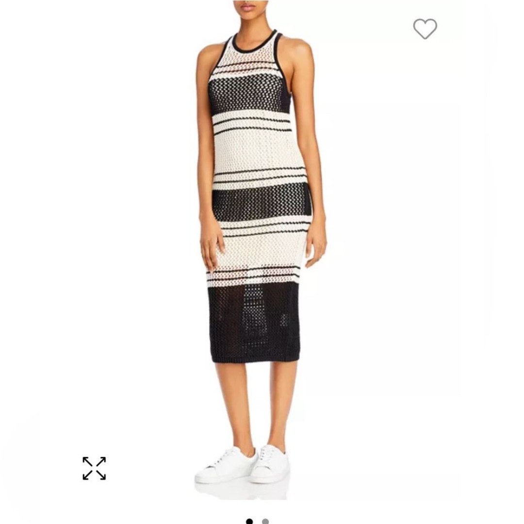 Frame Denim Open Knit Tank Dress Off White Multi Women's Small Coastal Beachy
