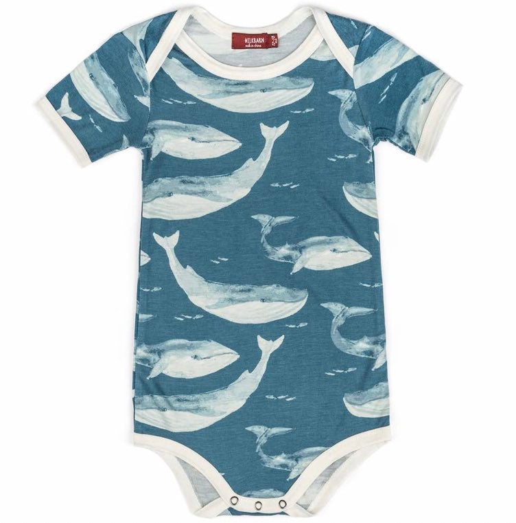Milkbarn NWT whale short sleeve onesie 12-18 mo