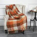 Vintage Fluffy Plaid Throw Blanket Super Soft 50 W x 67 L