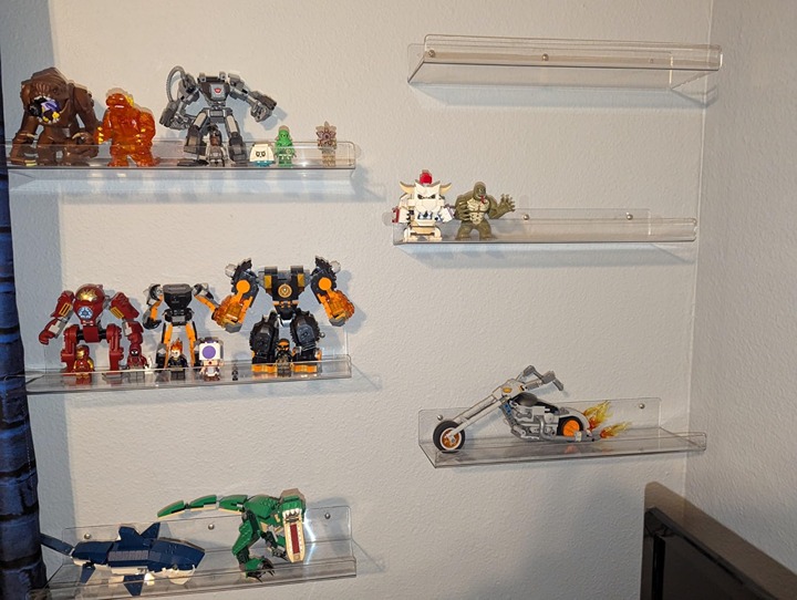 6 Pack Acrylic Shelves for Wall Storage, 15 x 4“ Floating Bookshelves