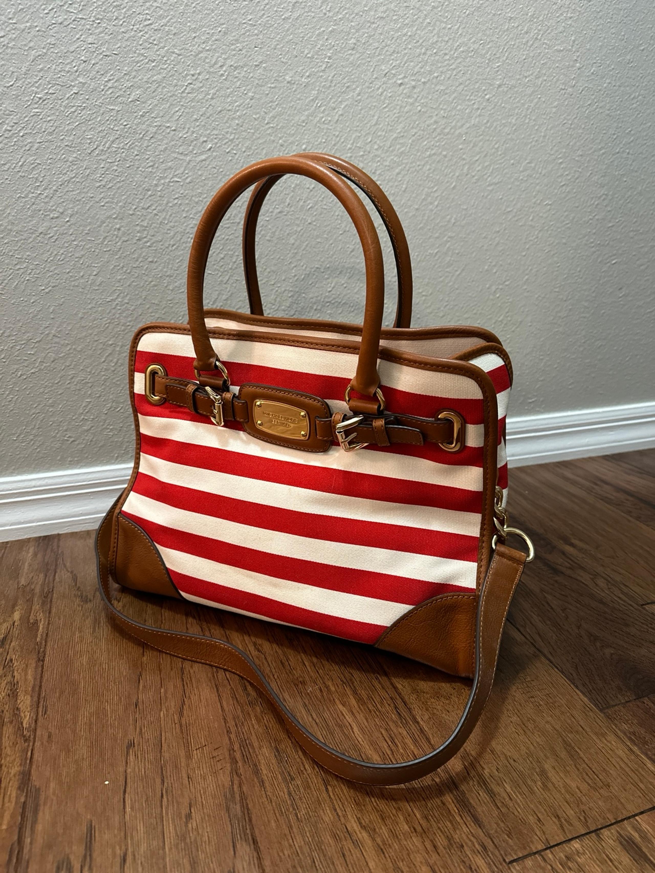 Michael Kors Canvas red/white Satchel Crossbody Bag