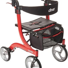 New! Drive Medical Nitro Euro-Style 4-Wheel Rollator Walker With Seat, Red