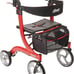 New! Drive Medical Nitro Euro-Style 4-Wheel Rollator Walker With Seat, Red