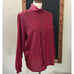 Vintage Lady Holiday 50s High Neck Secretary Tuxedo Blouse SIZE M ButtonUp Retro