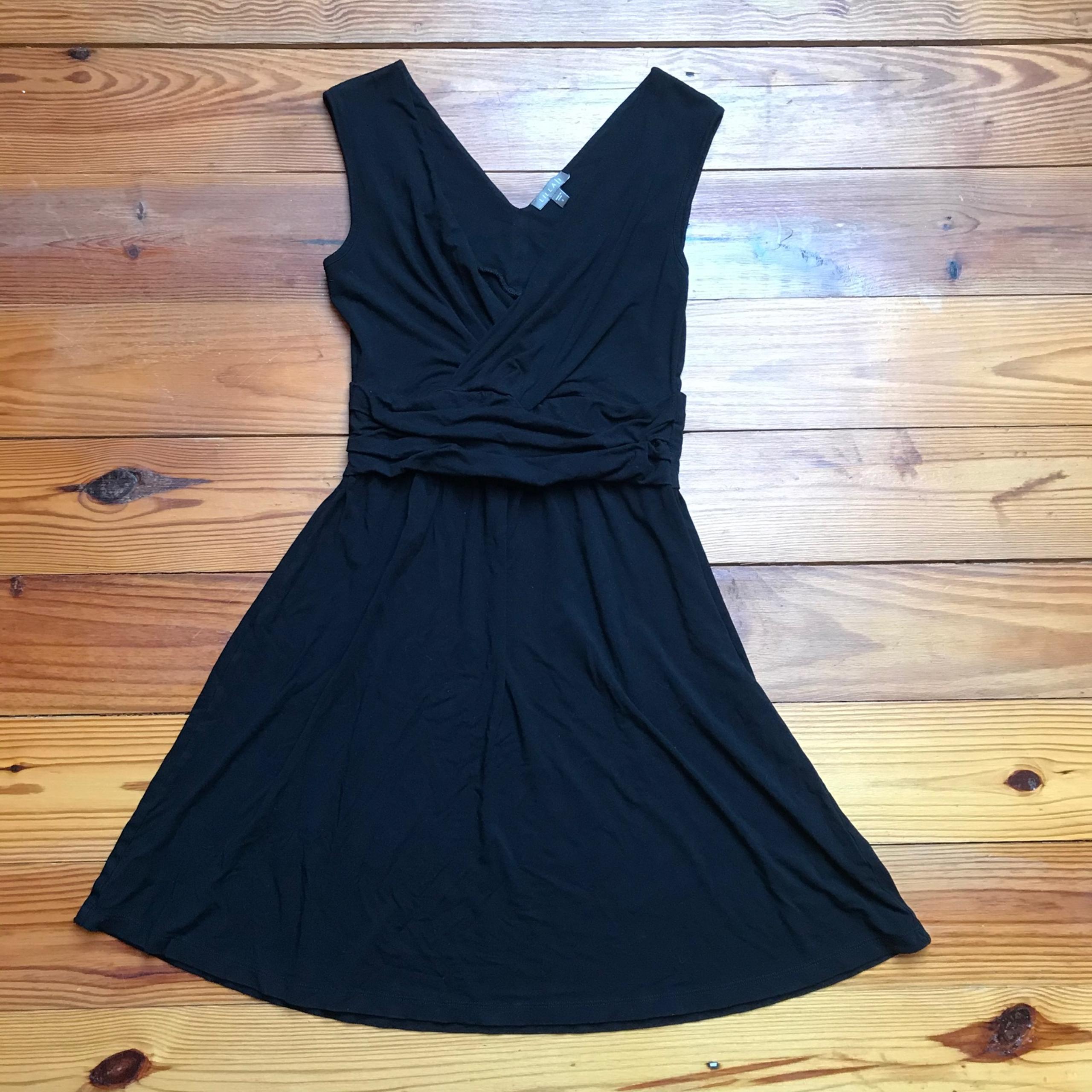 Lilla P Black V-Neck Viscose Dress, EUC, S