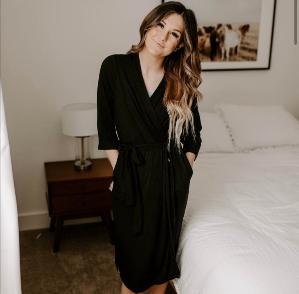 NWOT MILKMAID robe in Black in size Medium