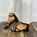 Eileen Fisher Noni Strappy Leather Zip-Cuff Sandals Women 8 EUC Block Heel Black