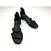 Eileen Fisher Noni Strappy Leather Zip-Cuff Sandals Women 8 EUC Block Heel Black