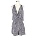 ANTHROPOLOGIE Matison Black White Draped Plunge Tank Silk VNeck Shorts Romper 2