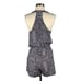 ANTHROPOLOGIE Matison Black White Draped Plunge Tank Silk VNeck Shorts Romper 2