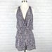 ANTHROPOLOGIE Matison Black White Draped Plunge Tank Silk VNeck Shorts Romper 2