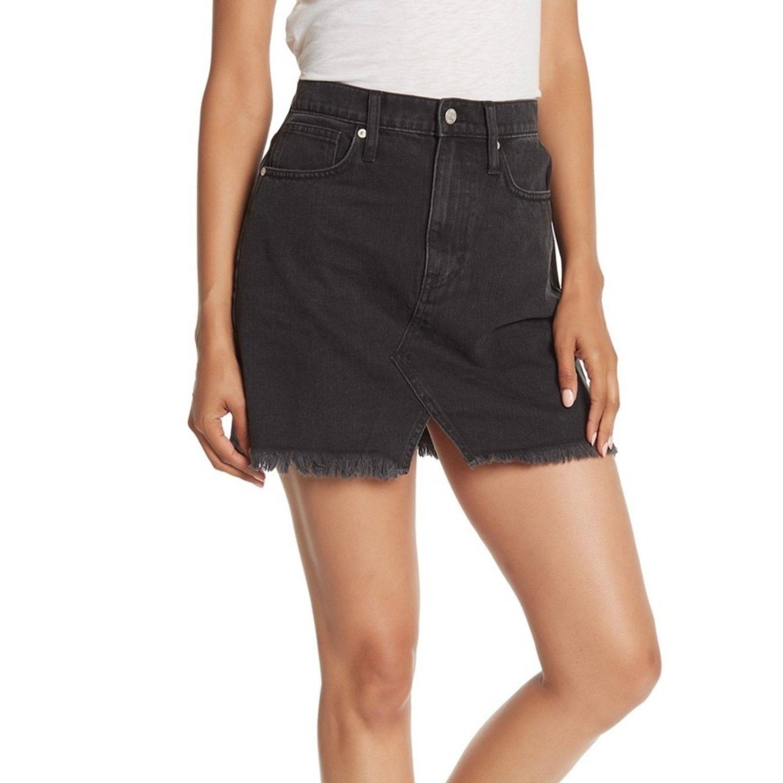 Madewell Black Denim Miniskirt NWT 30