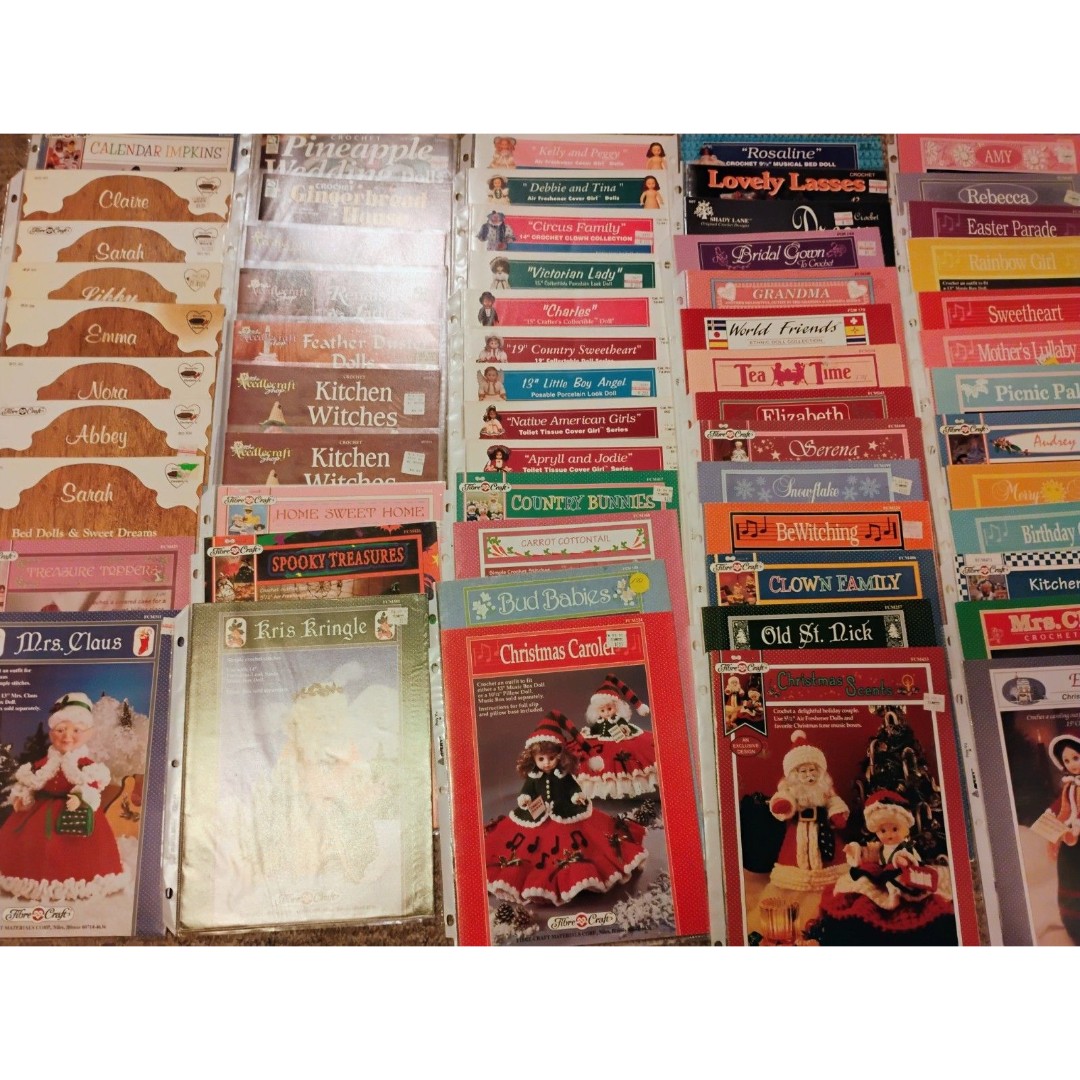 Lot Of 60 Crochet Doll Clothing Patterns Christmas Halloween Indians Impkins +++