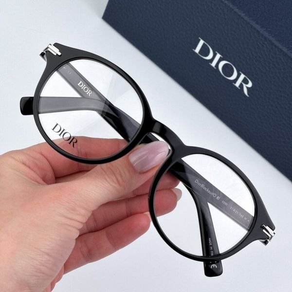 Dior DIORBLACKSUITO RI 1000 BRAND NEW Eyeglasses Shiny Black Unisex Round