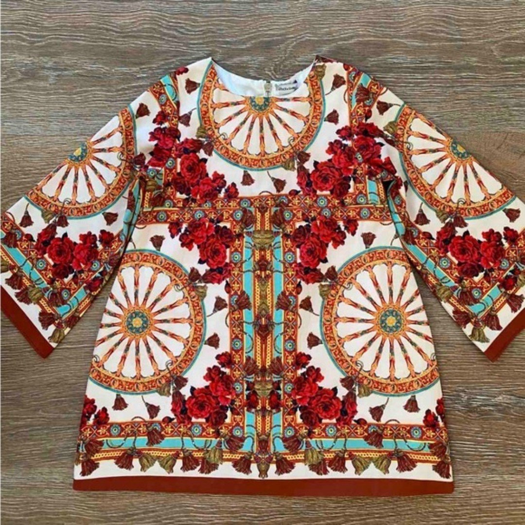 DOLCE & GABBANA Kids Girl Multicolor Print Sicilian Dress