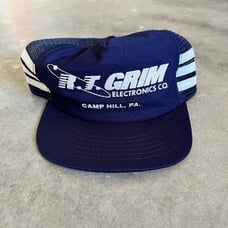 Vintage 80s 90s Three Stripe Snapback Trucker Hat