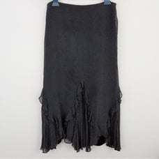 Dana Buchman Ruffled Hem Polka Dot Skirt
