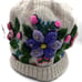Chullo For Women Handmade Woven in Sheep Wool Multicolored Flowers Design