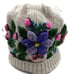 Chullo For Women Handmade Woven in Sheep Wool Multicolored Flowers Design